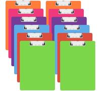 HEIHAK 18 PCS A4 Plastic Clipboards, 31.5 x 22.5cm Folder Boards, 6 Coloured File Plate Clips for Fixing Storage Paper, Files, Drawings