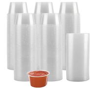 HEIHAK 200 Pack 4oz Sauce Containers, Sauce Container with Lids Small Plastic Food Container Pots Ketchup Pots for Kitchen, Takeway Food