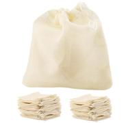 HEIHAK 200 PCS Muslin Bags - Small, 8 x 10 cm Cotton Muslin Reusable Mesh Drawstring Tea Bags for Filtering Tea, Coffee, Spices Storage