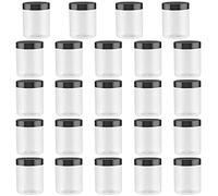 HEIHAK 24 Pack 8 oz 250ml Round Plastic Jars with Lids, Clear Plastic Empty Slime Jars, Small Storage Containers for Jam, Sweets, Crafts