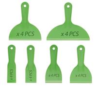 HEIHAK 24 PCS Putty Knife Set, 6 Sizes Plastic Putty Knife Scraper, Flexible Plastic Paint Scraper Tool for Spackling, Wallpaper Scraper Tool, Green