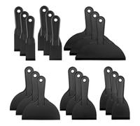 HEIHAK 24 PCS Putty Knife Set, 6 Sizes Plastic Putty Knife Scraper, Flexible Plastic Paint Scraper Tool for Spackling, Wallpaper Scraper Tool, Black
