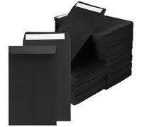 HEIHAK 300 PCS Small Black Envelopes, Self Adhesive Seed Envelope Coin Envelope 10x6cm, Mini Paper Envelopes for Seeds, Coins, Cash and Small Items