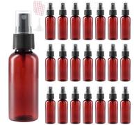 HEIHAK 40 PCS Spray Bottles Small Amber, 50ml/1.7oz Spray Bottles Plastic Reusable Small Spray Bottles with 5 Funnels Empty Containers for Traveling, Cleaning