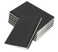 HEIHAK 6 Pack A5 Sketchbooks, Black Spiral Bound Kraft Cover Sketchbooks, Sketch Pad for Travel, Drawing Landscape, Sketching and Memos(120 Pages/ 60 Sheets)