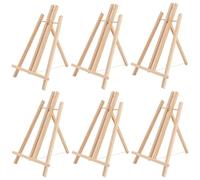 HEIHAK 6 PCS Wood Display Easel 40 cm / 16 Inch, Tabletop Art Display Easel Painting Easel for Drawing Board, Photos and Poster