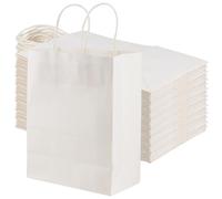 HEIHAK 70 Pack White Paper Gift Bags, 27 x 21 x 11 cm White Kraft Paper Bag with Handles, Shopping Bag for Birthday Party Favors, Shopping, Retail