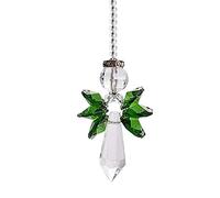 HeiHeiDa Halloween Crystal Decoration Modern Rainbow Crystal Glass Ornaments Angel Chakra Suncatcher Auto Rear View Mirror Guardian Angel Hanging Decoration for Car Christmas Tree Windows Walls