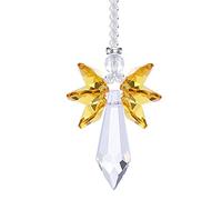 HeiHeiDa Halloween Crystal Decoration Modern Rainbow Crystal Glass Ornaments Angel Chakra Suncatcher Auto Rear View Mirror Guardian Angel Hanging Decoration for Car Christmas Tree Windows Walls