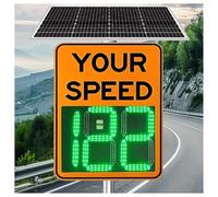 HEIHEIZI Radar Feedback Sign, Solar Speed Limit Sign, Reflective Aluminum Radar Feedback Sign, LED Traffic Speed Display, Up to 660 LED beads for Speed Warning on Private Roads 60x90cm/24″x35″-橙色