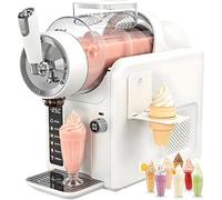 HEIHEIZI Slushy Machine/Soft Ice Cream Machine, 75 oz Fro-zen Drink Maker, 5 Preset Modes, Auto-Cleaning, No Ice Needed, for Milkshakes, Margarita Slushies & Fro-zen Beverages White