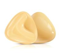 HeiiGirl Sticky Push Up Silicone Bra Inserts, Double Sided Self-Adhesive Breast Pads - Skin-Friendly, Invisible, Waterproof, Reusable for Women B Cup, Beige with 10 Disposable Pads