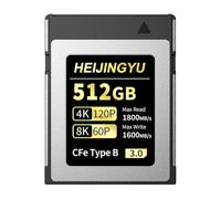 HEIJINGYU 512GB Cfexpress 3.0 Type B Memory Card,1800MB/s Read Speed & 1600MB/s Write Speed,8k Video Recording & Photo,Compatible with C500 Mark III,1DX Mark III;Z6,Z7II,Z9,D850;DC-S1