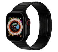 HeiKe Titanium Metal Band for Apple Watch Ultra 2 Ultra Band 49mm 46mm 45mm 44mm 42mm 41mm 40mm 38mm for Men Women,Adjustable Strap for iWatch SE Series 10 9 8 7 6 5 4 3 2 1 with Folding Clasp,Black