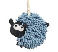 Heikrdo Sheep Funny Hand Towels for Bathroom Kitchen - Cute Decorative Towels Decor Hanging Washcloths Ball Towel Super Absorbent Soft Bath Towel for Friends and Family (Blue)