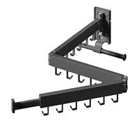 HEILAIYI Wall Mounted Clothes Hanger,Clothes Drying Rack,Laundry Drying Rack,Clothes Rack Wall Mount,Drying Rack Clothing,Laundry Rack,Folding,Retractable,Collapsible,can Fold Upward & Left & Right