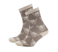 Heilan Coo Ladies Bamboo Ankle Socks, Ladies UK 4-7 Socks, UK Size 4-7 (Mushroom)