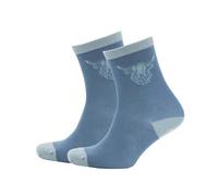 Heilan Coo Ladies Bamboo Ankle Socks, UK Size 4-7 (Slate Blue)