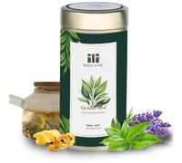 HEILAND Premium Green Tea with Lavender & Orange Peel - Caffeine-Free Herbal Blend for Relaxation & Wellness - Loose Leaf, Non-GMO, Gluten-Free, Natural & Aromatic - 100g
