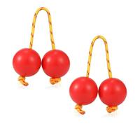 Heilanole 1 Pairs Aslatua Shakers Rhythmic Ball Instrument African Shaker Rattle Instrument Red