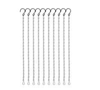 Heilanole 10PCS 19.7 Inch Plant Hooks for Hanging Baskets Black Hanging Chains with S Hook and Clip for, Bird Feeders