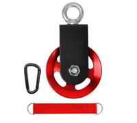 Heilanole Aluminum Alloy Bearing Lifting Pulley Wheel with U Retaining Bracket,Block Pulley Wire Rope Pulley with Carabiner Hook, Connection