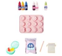 Heilanole DIY Handmade Soap Crystal Soap Plant Soap Making Materials Girl Toy Set Birthday Gift Soap Making Kit