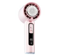 Heilanole High-Speed Handheld Electric Fan with Semiconductor Cooling, 4000mAh USB Rechargeable, Pink for Outdoor Use