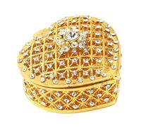 Heilanole Jewelry Box Crafts Ornaments Heart-Shaped Wedding Set Heart-Shaped Gift Box Ceremony Bride Gift Jewelry,Gold