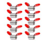 Heilanole Jewelry Making Bead Stoppers 10 Pieces Bead Clips with Red Handles Spring Bead Clips Prevent Beads From Falling DIY
