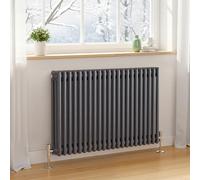Heilmetz 600x1010mm Radiators Horizontal 3 Column Central Heating Radiator, Traditional Cast Iron Style Radiator Horizontal Designer with Anthracite Triple Column