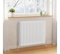 Heilmetz 600x830mm Radiators Horizontal 3 Column Central Heating Radiator, Traditional Cast Iron Style Radiator Horizontal Designer with White Triple