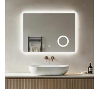 Heilmetz Bathroom Mirror with LED Lights 600 x 800mm Demister Shaver Socket