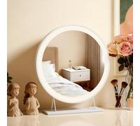 Heilmetz Hollywood Vanity Mirror ф40 cm Dressing Table Mirrors with Lights, Light up Mirror Makeup Mirror Make up Mirrors with Lighting with 3 Color Temperature, White Round