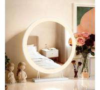 Heilmetz Hollywood Vanity Mirror ф48 cm Dressing Table Mirrors with Lights, Light up Mirror Makeup Mirror Make up Mirrors with Lighting with 3 Color Temperature, White Round