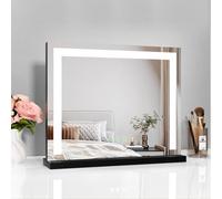 Heilmetz Hollywood Vanity Mirror 50 x 42 cm Dressing Table Mirror with Lights, Large Tabletop Vanity Mirror with 3 Light Modes,TTouch Control, Plug-in with 1.5m Power Cord, Dimmable, Black