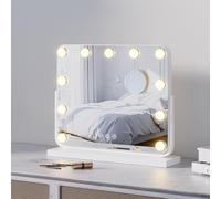 Heilmetz Hollywood Vanity Mirror 500x420 mm 11Bulbs, Dressing Table Mirrors with Lights, Light up Mirror Make up with 7x MagnifierLighting Dimmable and 3 Color Temperature for women