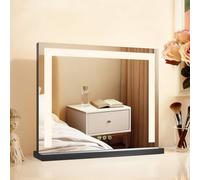 Heilmetz Hollywood Vanity Mirror, 50x42cm Makeup Mirror with LED Lights, Dressing Table Mirror with Touchscreen 3 Color Lighting Modes, Adjust Brightness, Black