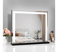 Heilmetz Hollywood Vanity Mirror 60 x 52 cm Dressing Table Mirror with Lights, Large Tabletop Vanity Mirror with 3 Light Modes,TTouch Control, Plug-in with 1.5m Power Cord, Dimmable, Black