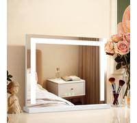 Heilmetz Hollywood Vanity Mirror, Dressing Table Mirror with Lights, 60 x 53 cm Large Tabletop Vanity Mirror with Touchscreen 3 Color Lighting Modes Dimmable for Women Present, White