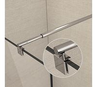 Heilmetz Shower Screen Support Bar, 700-1200mm Stainless Steel Shower Door Fixed Panel Wall to Glass Thickness 8-10mm Telescopic Bar Support Arm for Wet Room, Rounded Shaped Bar