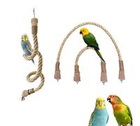 Heiluxe 3PCS Bird Rope Perch for Parrots, Bird Cage Climbing Rope Toys Accessories,Bendable Climbing,Material sisal Rope,Stand Climbing Stand Toy for Cockatiels, Lovebirds, Budgies, Parakeets