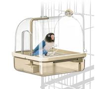 Heiluxe Automatic Bird Baths for Cage,Automatic Parakeet Bath with Pump, Filter,Indoor Bird Shower with Running Water,for Pet Birds Conure Budgies Cockatiels Lovebird(Brown)