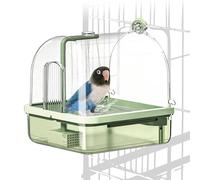 Heiluxe Automatic Bird Baths for Cage,Automatic Parakeet Bath with Pump, Filter,Indoor Bird Shower with Running Water,for Pet Birds Conure Budgies Cockatiels Lovebird(Green)