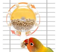 Heiluxe Parrot Foraging Toys - Clear Rotatable IQ Training Seed Wheel Fits Small/Medium Parrots: Parakeet, Cockatiel, Conure | Keeps Birds Busy & Builds Foraging Skills(Yellow)