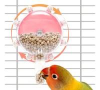 Heiluxe Parrot Foraging Toys - Clear Rotatable IQ Training Seed Wheel Fits Small/Medium Parrots: Parakeet, Cockatiel, Conure | Keeps Birds Busy & Builds Foraging Skills(Pink)