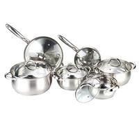 Heim Concept Kitchen Cookware Set 12-Piece Stainless Steel Pots and Pans Set, Cooking Set with Glass Lid