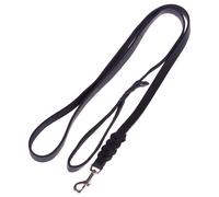 Heim Plaited Leather Dog Lead - Black - 200cm