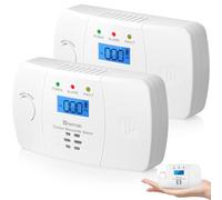 Heiman Carbon Monoxide Detector, 2 pack | EN 50291 Certified, 10-Year Life CO Alarm Detector with Digital Display, 5-Year Replaceable AA Battery Included