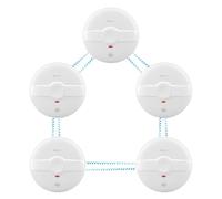 HEIMAN interlinked smoke alarms, Wireless Fire Alarm Smoke Detector, 10-Year Battery, with LED Indicator & Test/Silence Button, Conforms to EN14604 Standards (5-PACK)